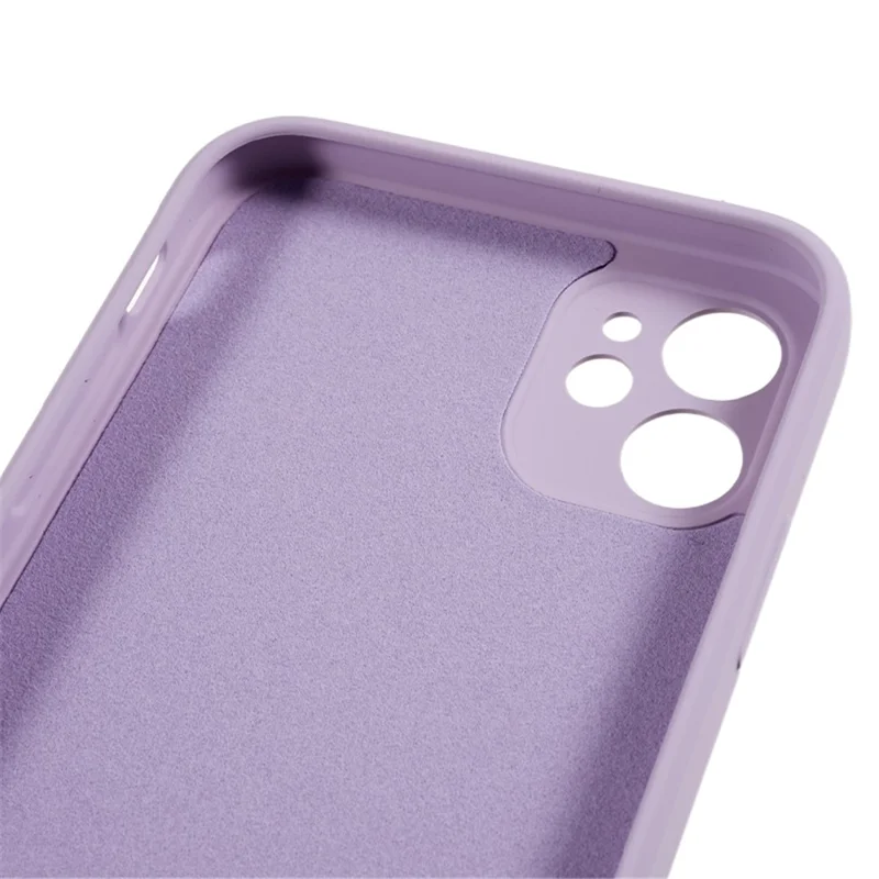 For iPhone 11 Soft TPU Rubberized Cover Fiber Lining Cushion Anti-Scratch Phone Case - Purple