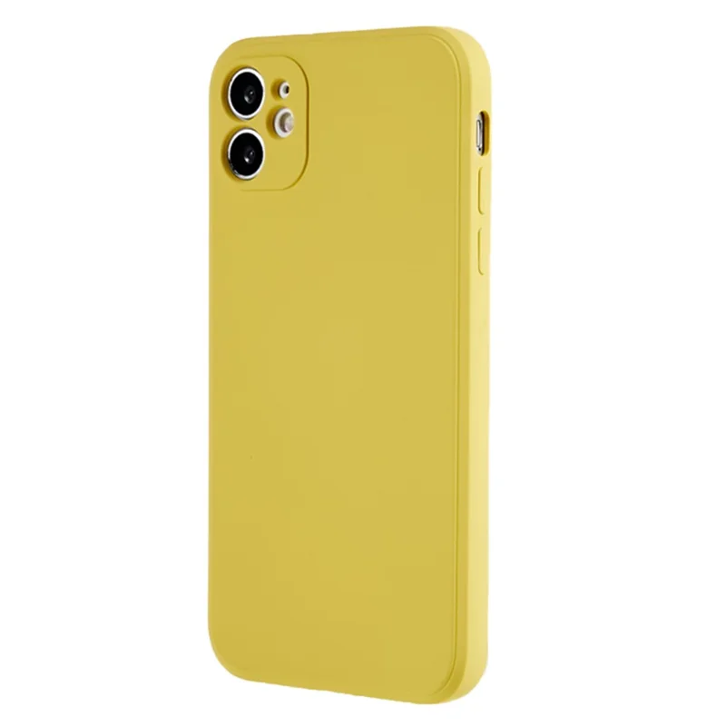 For iPhone 11 Soft TPU Rubberized Cover Fiber Lining Cushion Anti-Scratch Phone Case - Yellow