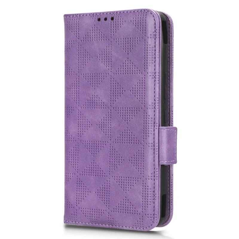 For Asus ROG Phone 7 5G Cell Phone Wallet Case PU Leather Imprinted Triangle Stand Cover - Purple