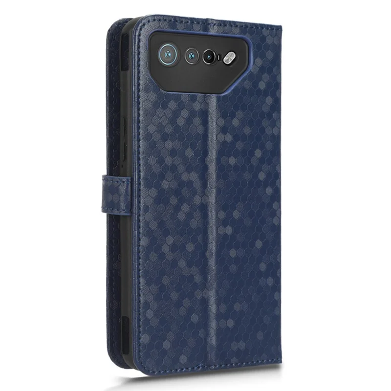 Per Asus ROG Phone 7 5G Telefono cellulare Custodia portafoglio Custodia in pelle PU supporto a punto Modello impresso Custodia per telefono - Blu scuro