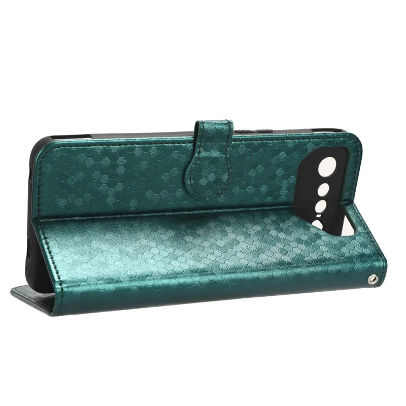 Para Asus ROG Phone 7 5G Mobile Phone Wallet Case PU Leather Stand Dot Pattern Imprinted Phone Cover - Verde