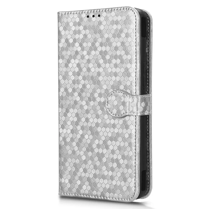 For Asus ROG Phone 7 5G Mobile Phone Wallet Case PU Leather Stand Dot Pattern Imprinted Phone Cover - Silver