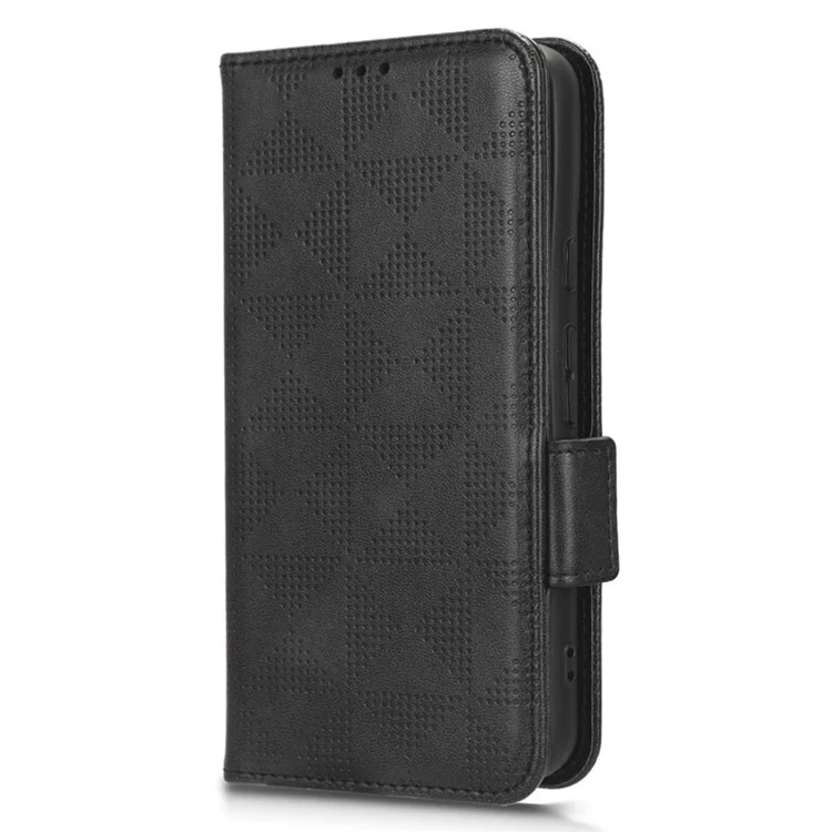 Para Google Pixel 8 Imprinted Triangle Stand Cover Phone Wallet PU Leather Phone Case - Negro
