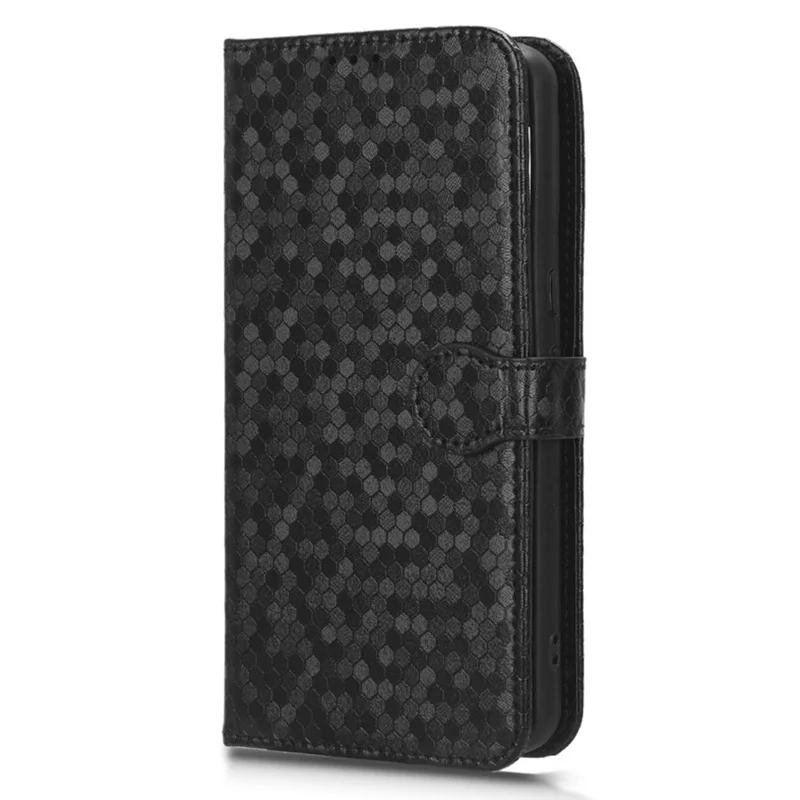 Phone Case for Google Pixel 8 Pro PU Leather Stand Dot Pattern Imprinted Phone Cover Wallet - Black
