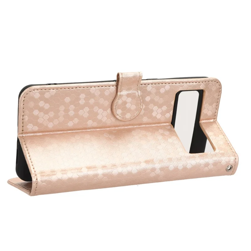 Phone Case for Google Pixel 8 Pro PU Leather Stand Dot Pattern Imprinted Phone Cover Wallet - Rose Gold