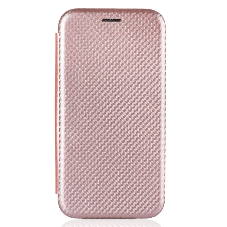 Para Realme GT Neo5 SE 5G PU Leather Phone Case Carbon Fiber Texture Stand Cover com Slot de Cartão - Ouro Rosa
