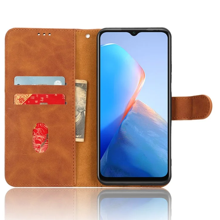Для Infinix Smart 7 Plus / Smart 7 (Индия) PU Leather Flip Wallet Cover Skin-Touch Phone Case with Stand - Brown