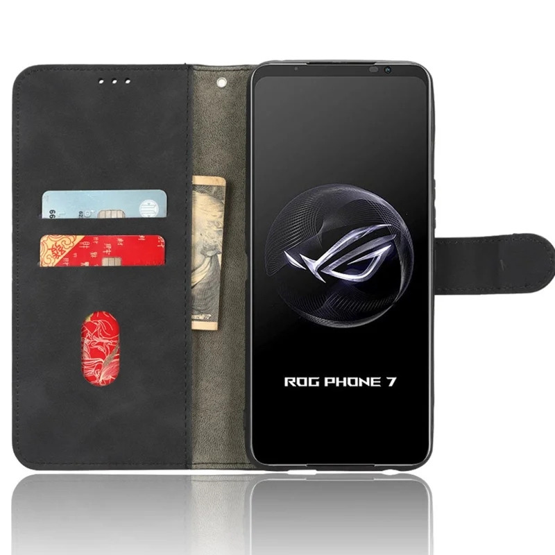 Per Asus ROG Phone 7 5G / ROG Phone 7 Ultimate 5G Skin-touch Wallet Phone Case PU Leather Folding Stand Copertura - Nero