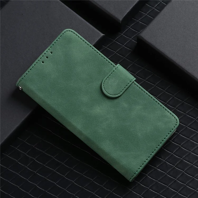 Per vivo Y78+ 5G Skin-touch Custodia in pelle PU con supporto Wallet Full Protection - Verde