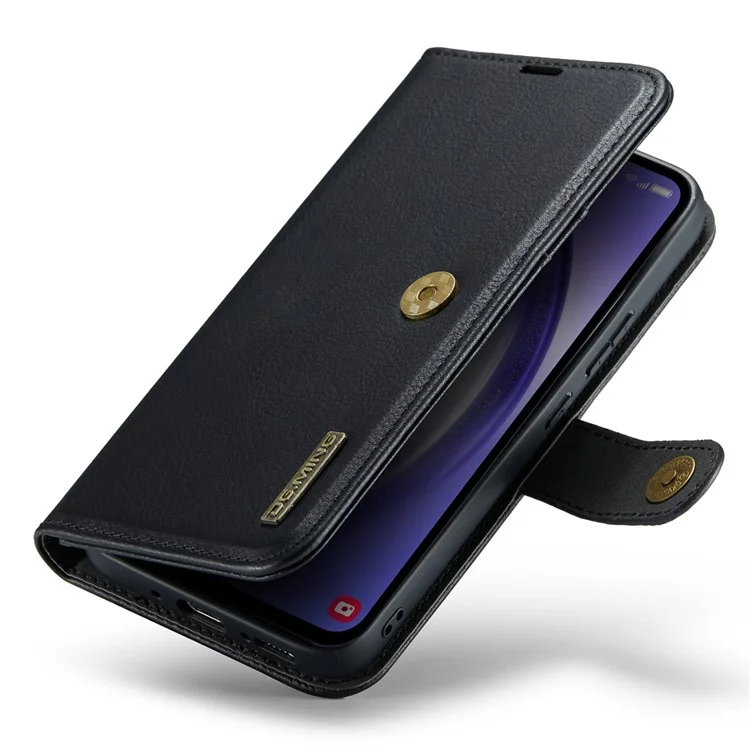 DG.MING For Samsung Galaxy A54 5G Split Leather Stand Wallet Phone Case Magnetic Detachable Protective Cover - Black