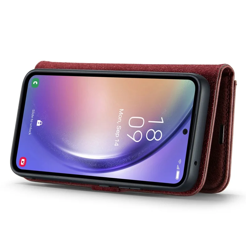 DG.MING For Samsung Galaxy A54 5G Split Leather Stand Wallet Phone Case Magnetic Detachable Protective Cover - Red