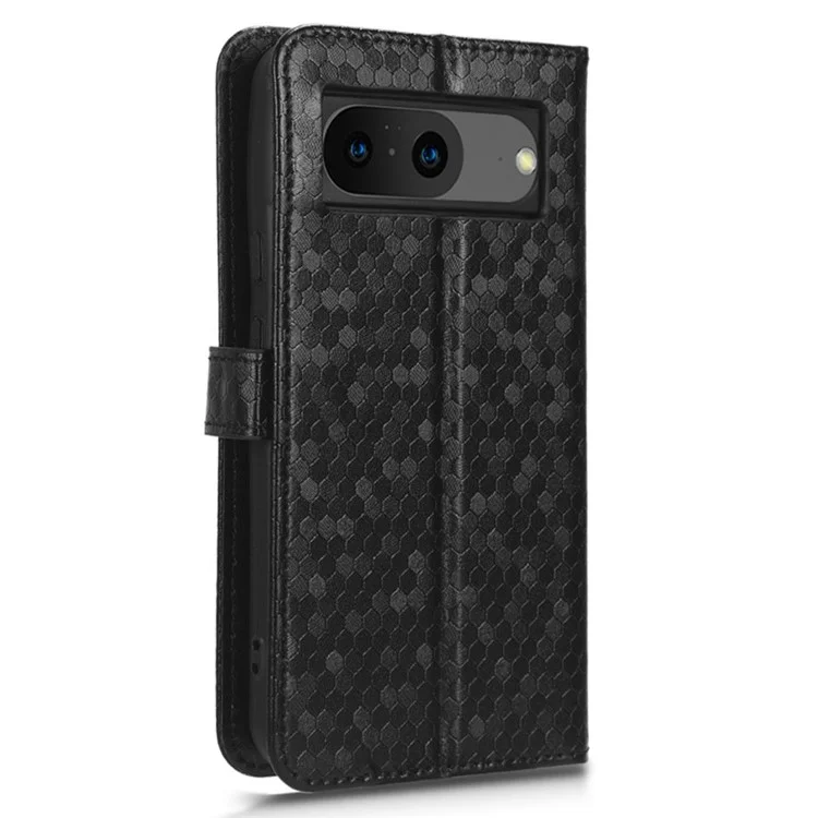 Para Google Pixel 8 Stand Imprinted Dot Pattern Phone Cover Phone Wallet PU Leather Phone Case - Negro