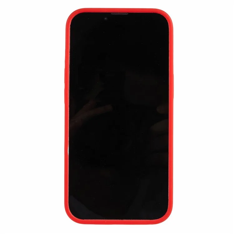 Para iPhone 14 Arañazo a Prueba de Líquido Silicona Funda Protectora de Teléfono Espalda con Revestimiento Suave - Rojo