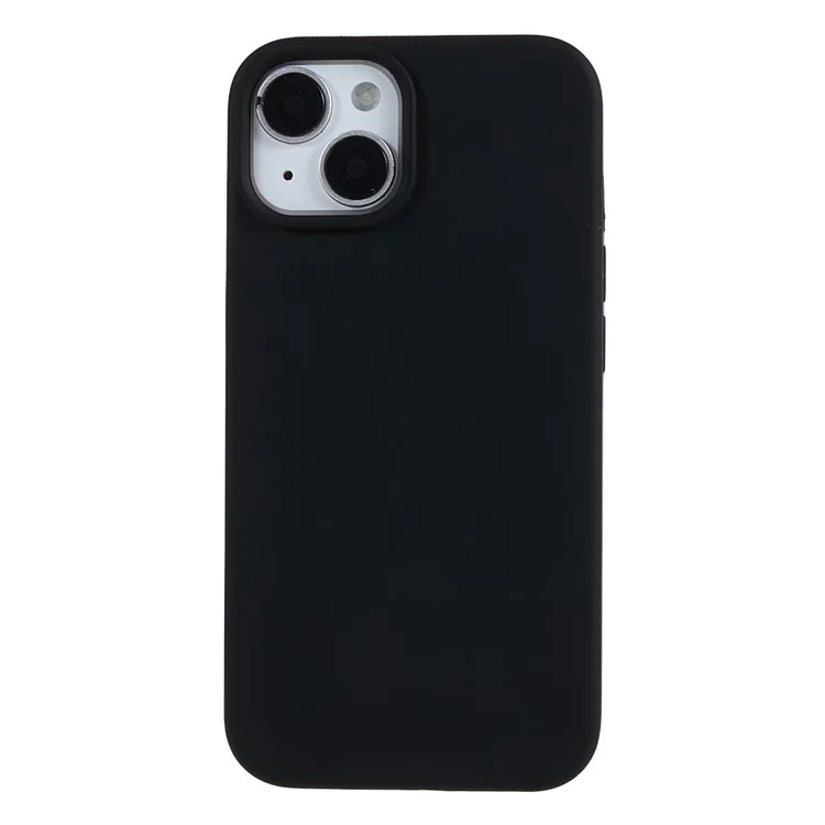 Pour iPhone 13 6.1 pouces Coque de protection en silicone liquide antichoc avec doublure douce - Noir