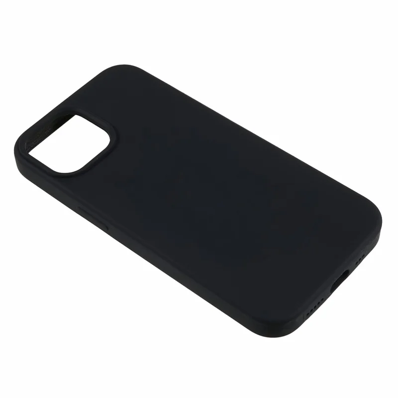 Pour iPhone 13 6.1 pouces Coque de protection en silicone liquide antichoc avec doublure douce - Noir