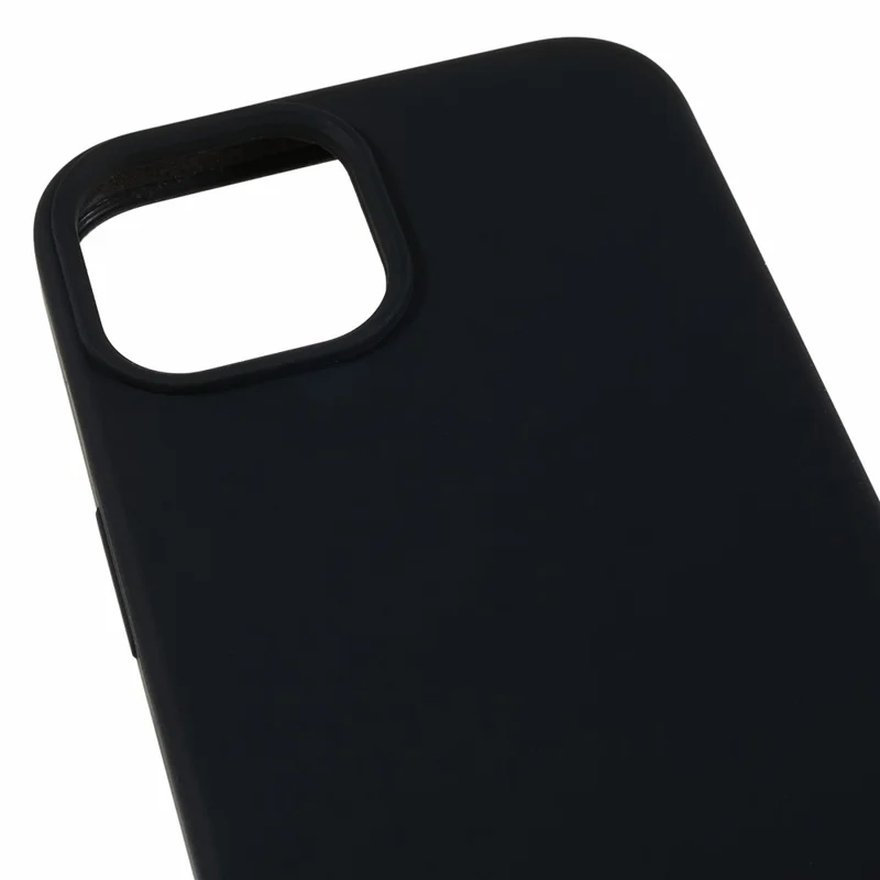 Pour iPhone 13 6.1 pouces Coque de protection en silicone liquide antichoc avec doublure douce - Noir