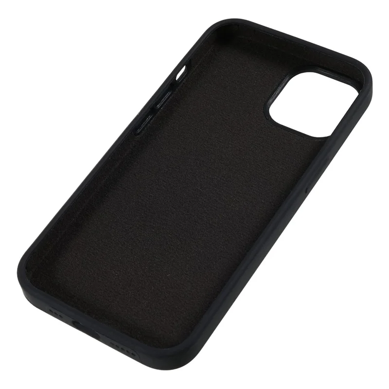 Pour iPhone 13 6.1 pouces Coque de protection en silicone liquide antichoc avec doublure douce - Noir