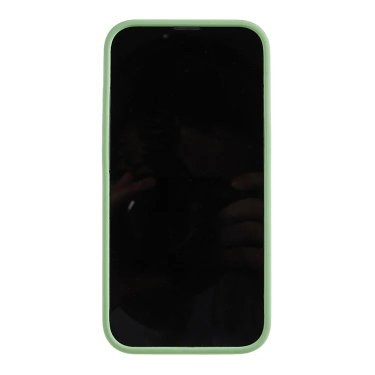 Per iPhone 13 6.1 pollici Custodia protettiva con silicone liquido antiurto - Verde matcha