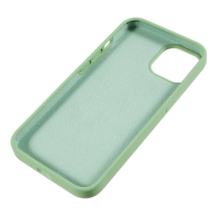 Per iPhone 13 6.1 pollici Custodia protettiva con silicone liquido antiurto - Verde matcha