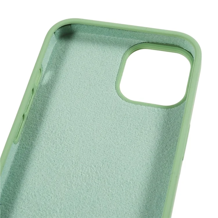 Per iPhone 13 6.1 pollici Custodia protettiva con silicone liquido antiurto - Verde matcha