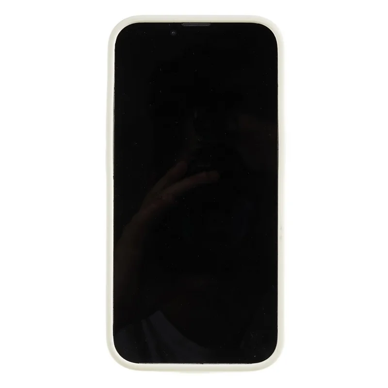 For iPhone 13 6.1 inch Shockproof Liquid Silicone Phone Case Back Protective Cover with Soft Lining - White