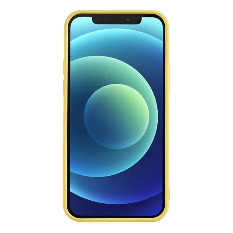 For iPhone 12 6.1 inch Rubberized TPU Phone Case Fiber Lining Fall Proof Protective Cover - Yellow