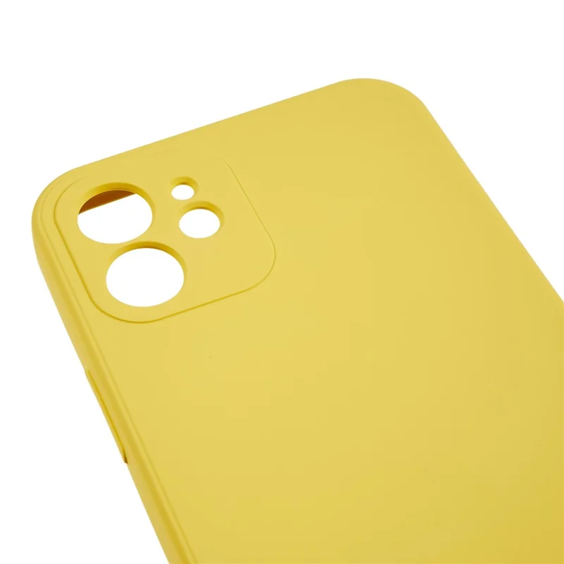 For iPhone 12 6.1 inch Rubberized TPU Phone Case Fiber Lining Fall Proof Protective Cover - Yellow