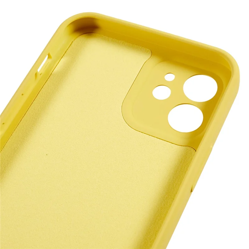 For iPhone 12 6.1 inch Rubberized TPU Phone Case Fiber Lining Fall Proof Protective Cover - Yellow