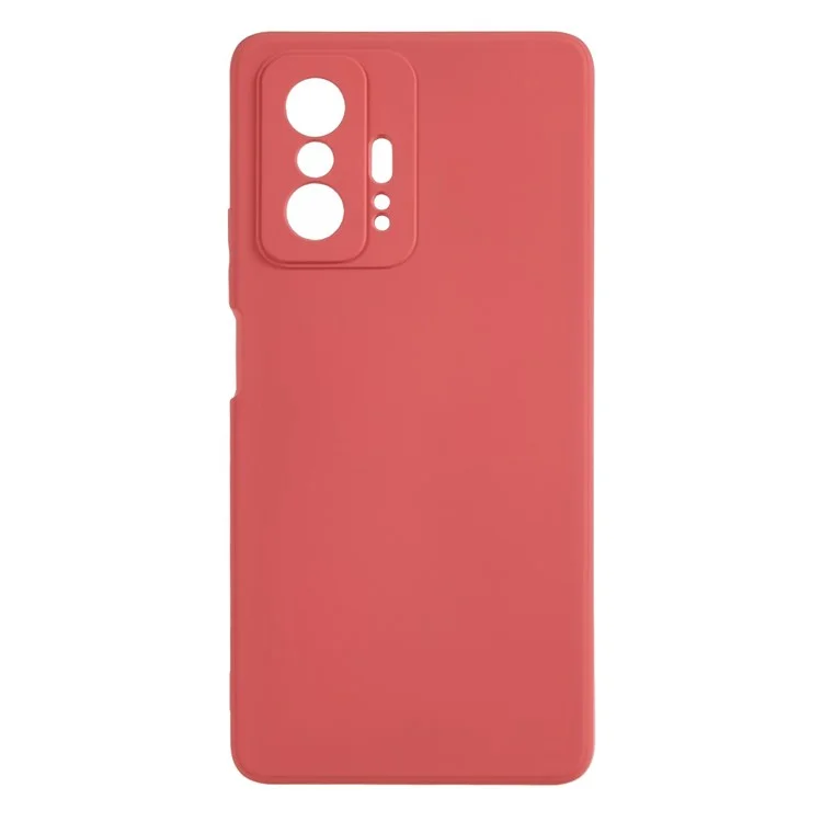 For Xiaomi 11T Pro 5G / 11T 5G Rubberized Fiber Lining Phone Cover Flexible TPU Phone Case - Hawthorn Red