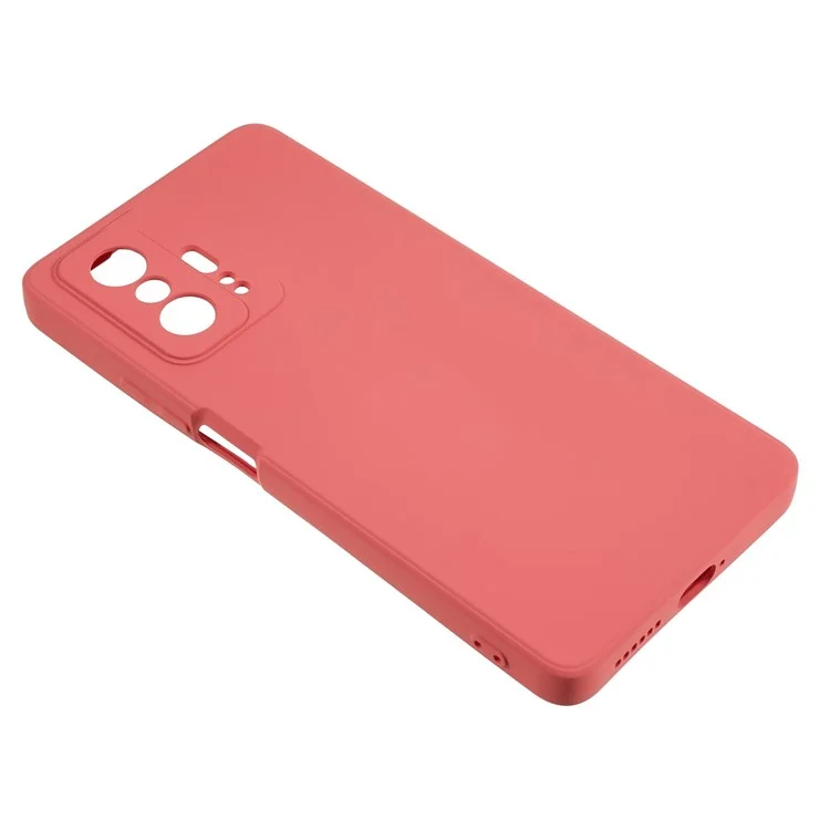 For Xiaomi 11T Pro 5G / 11T 5G Rubberized Fiber Lining Phone Cover Flexible TPU Phone Case - Hawthorn Red