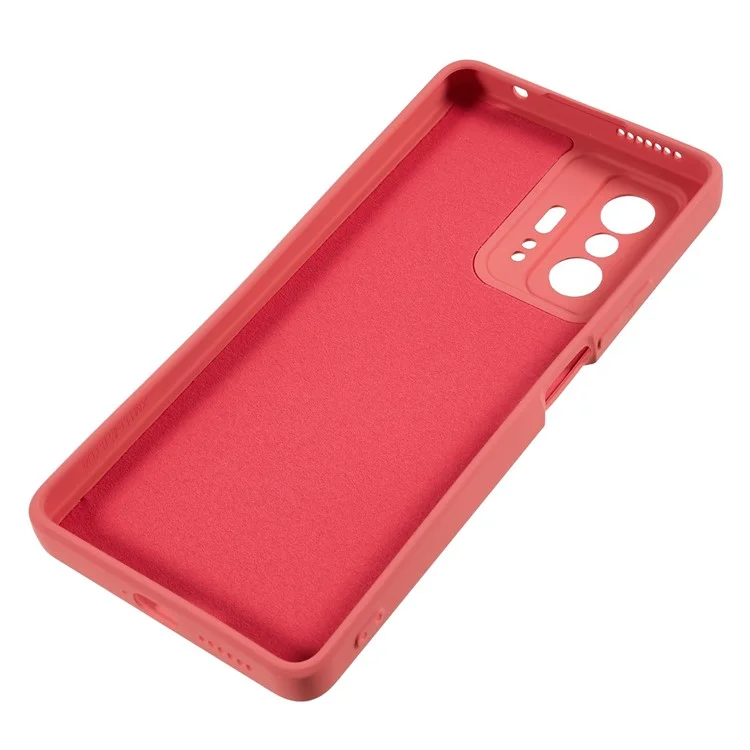 For Xiaomi 11T Pro 5G / 11T 5G Rubberized Fiber Lining Phone Cover Flexible TPU Phone Case - Hawthorn Red