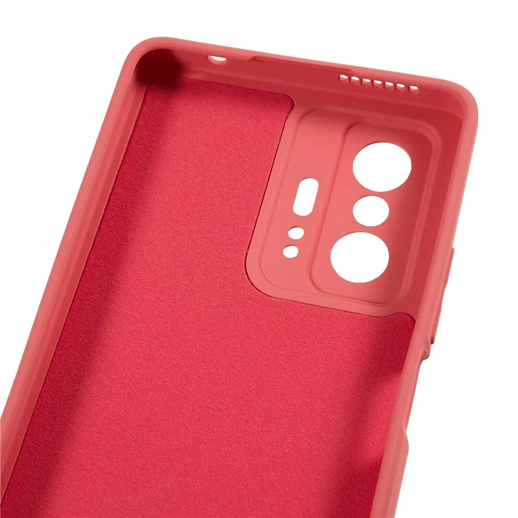 For Xiaomi 11T Pro 5G / 11T 5G Rubberized Fiber Lining Phone Cover Flexible TPU Phone Case - Hawthorn Red