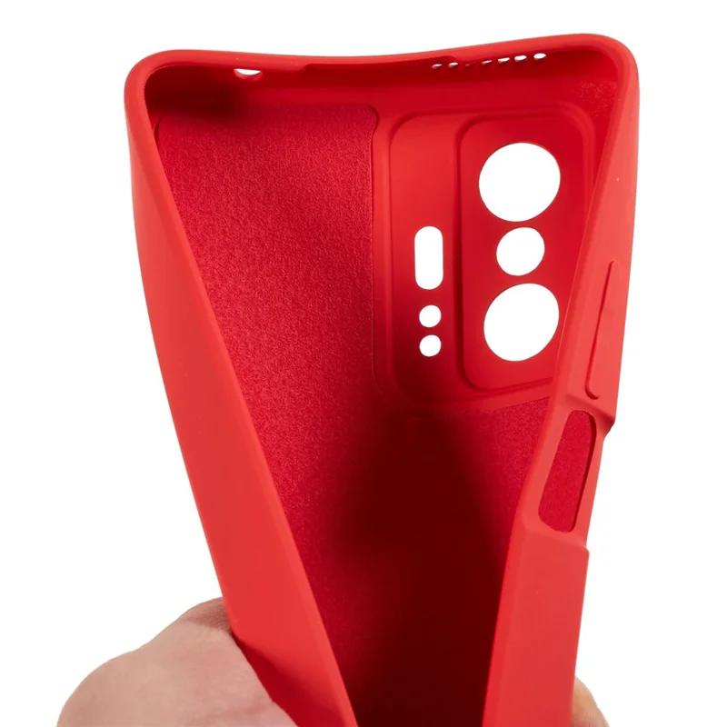 Per Xiaomi 11T Pro 5G / 11T 5G Rubberized Fiber Lining Phone Cover Flexible TPU Phone Case - Rosso