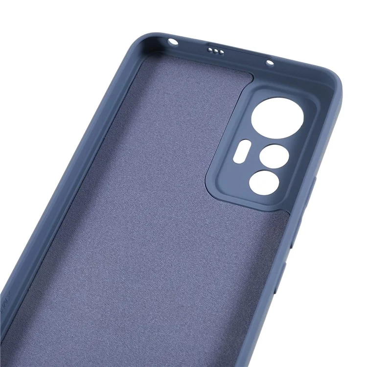 For Xiaomi 12 Lite 5G Rubberized TPU Phone Shockproof Case Fiber Lining Protective Cover - Lavender Grey