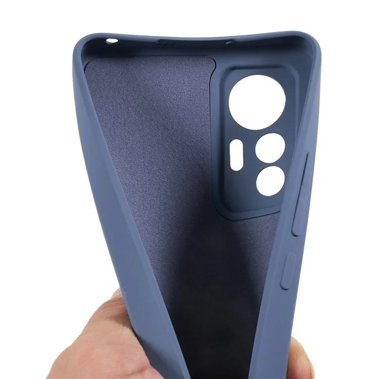 For Xiaomi 12 Lite 5G Rubberized TPU Phone Shockproof Case Fiber Lining Protective Cover - Lavender Grey