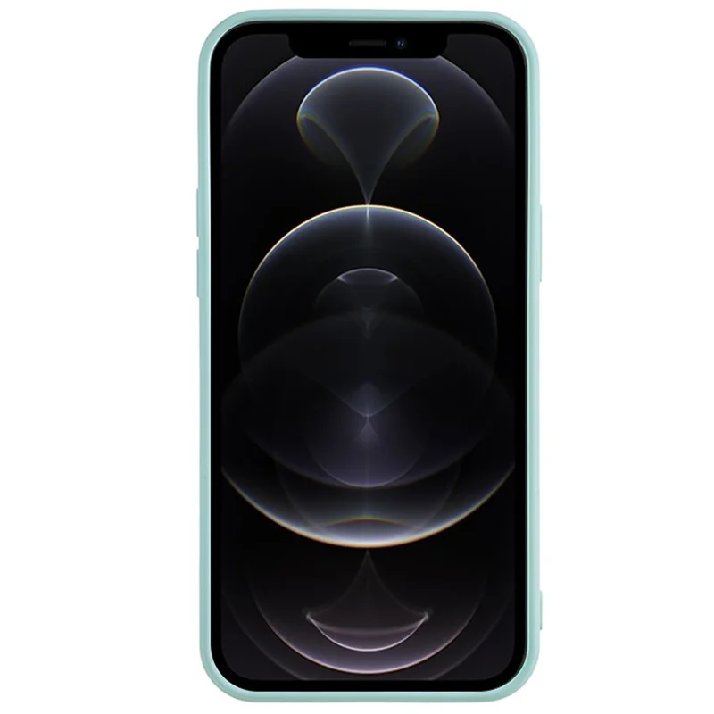 For iPhone 12 Pro Max 6.7 inch Soft TPU Drop-Proof Rubberized Cover Fiber Lining Cushion Phone Case - Baby Blue