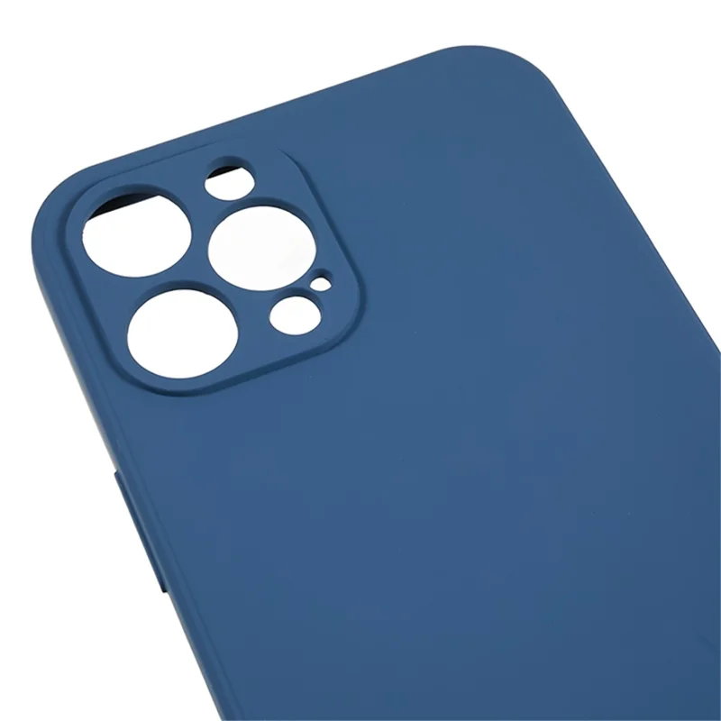 Para iPhone 12 Pro Max 6.7 polegadas Capa de Borracha Macia Resistente a Quedas com Forro de Fibra - Safira