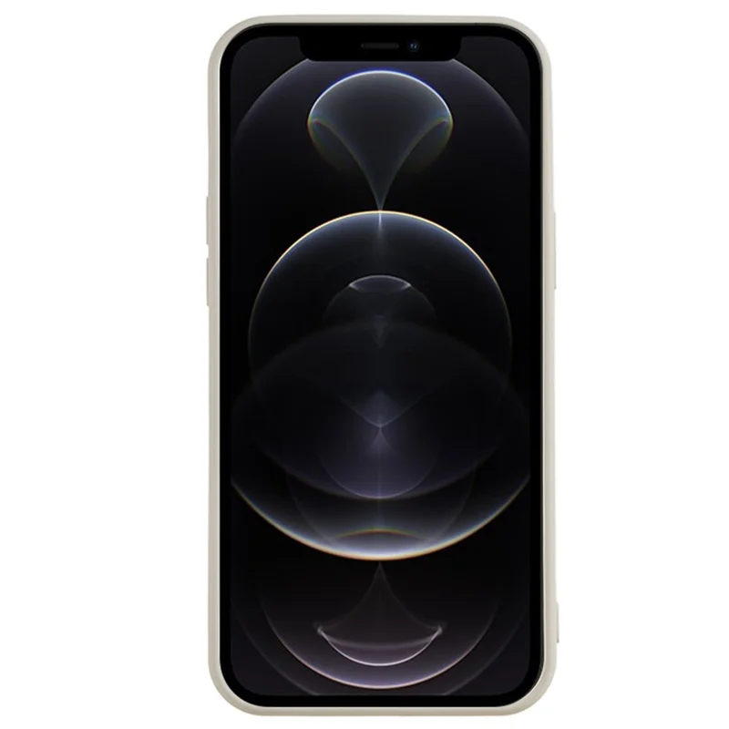 For iPhone 12 Pro Max 6.7 inch Soft TPU Drop-Proof Rubberized Cover Fiber Lining Cushion Phone Case - White