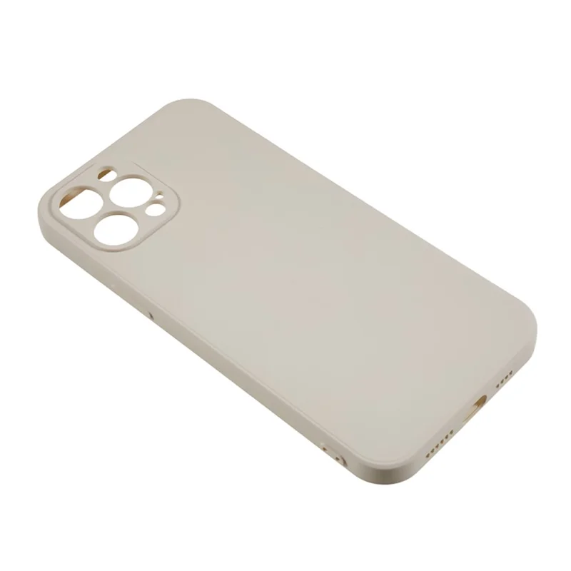 For iPhone 12 Pro Max 6.7 inch Soft TPU Drop-Proof Rubberized Cover Fiber Lining Cushion Phone Case - White