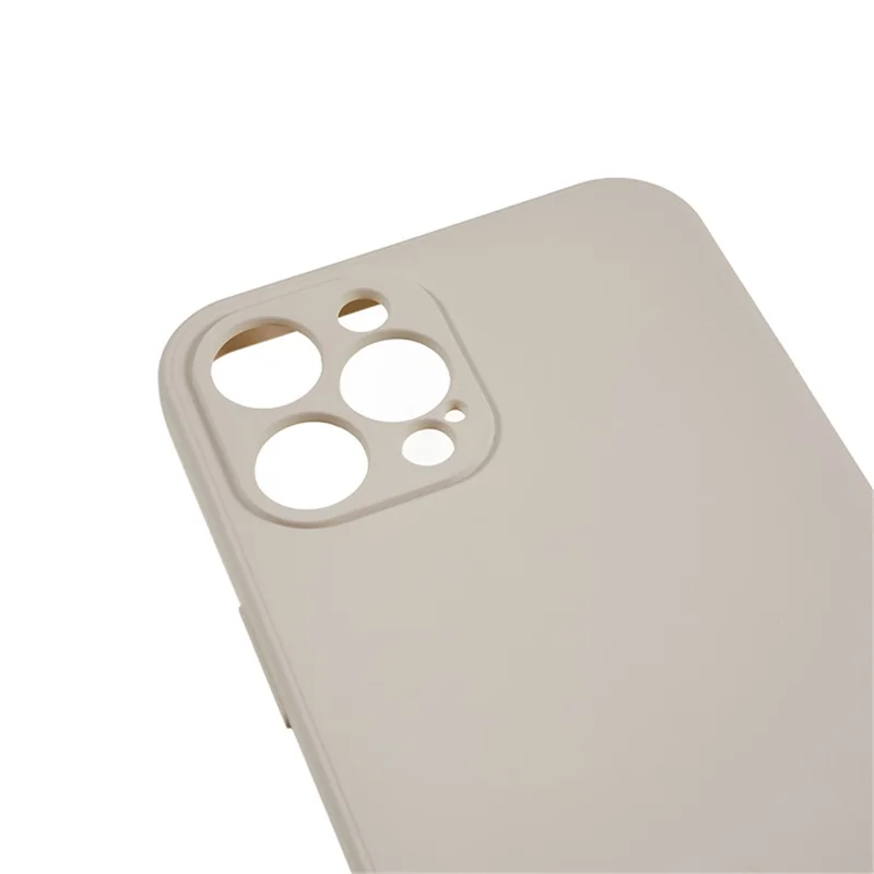 For iPhone 12 Pro Max 6.7 inch Soft TPU Drop-Proof Rubberized Cover Fiber Lining Cushion Phone Case - White