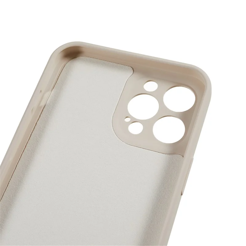 For iPhone 12 Pro Max 6.7 inch Soft TPU Drop-Proof Rubberized Cover Fiber Lining Cushion Phone Case - White