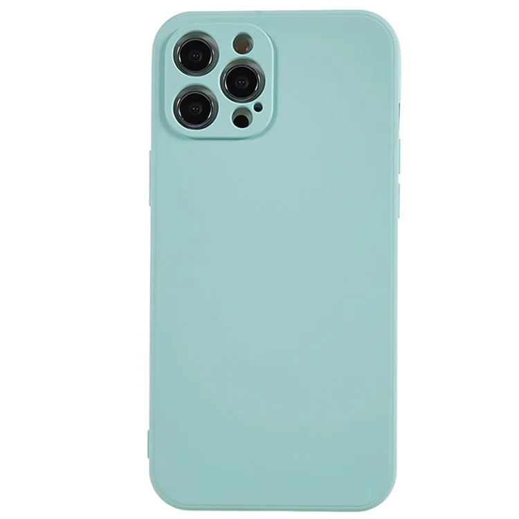 Para iPhone 12 Pro Phone TPU Case Fiber Lining Rubberized Cell Phone Cover - Baby Blue