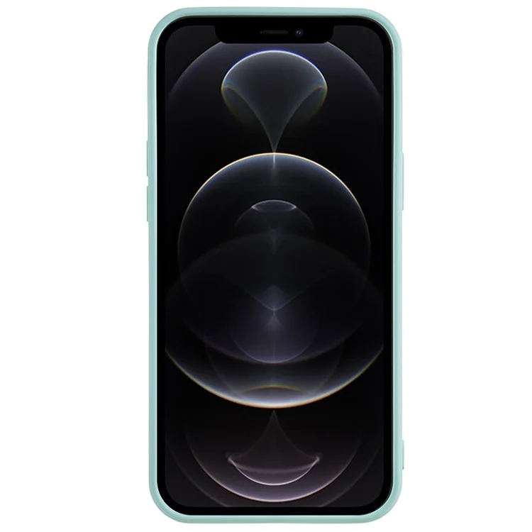 Para iPhone 12 Pro Phone TPU Case Fiber Lining Rubberized Cell Phone Cover - Baby Blue