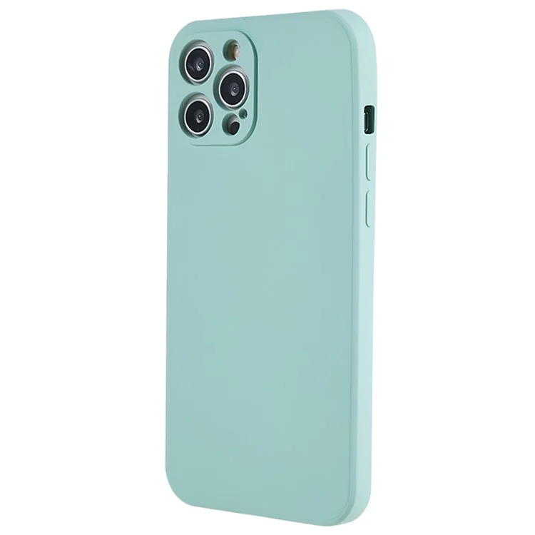 Para iPhone 12 Pro Phone TPU Case Fiber Lining Rubberized Cell Phone Cover - Baby Blue