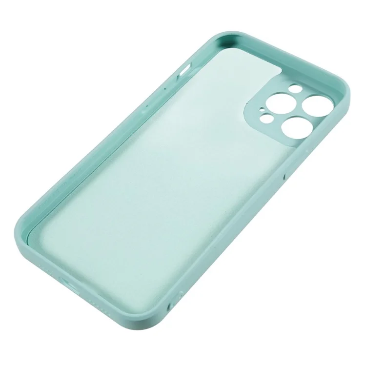 Para iPhone 12 Pro Phone TPU Case Fiber Lining Rubberized Cell Phone Cover - Baby Blue