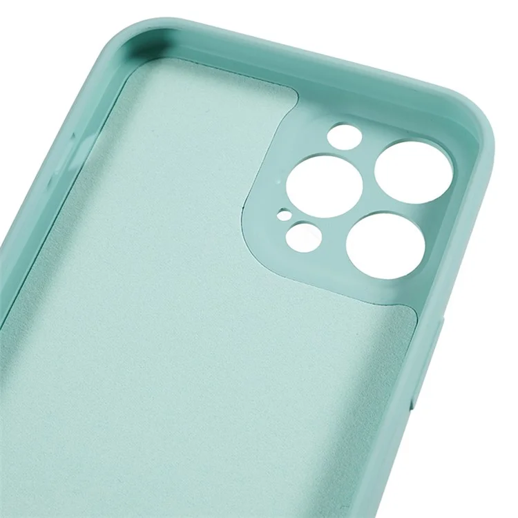 Para iPhone 12 Pro Phone TPU Case Fiber Lining Rubberized Cell Phone Cover - Baby Blue