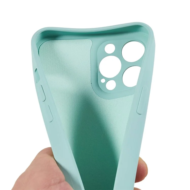 Para iPhone 12 Pro Phone TPU Case Fiber Lining Rubberized Cell Phone Cover - Baby Blue
