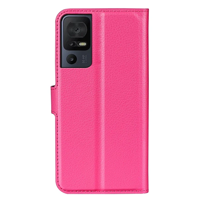 For TCL 40 SE Litchi Texture PU Leather Wallet Function Phone Shell Cover Phone Stand Case - Rose