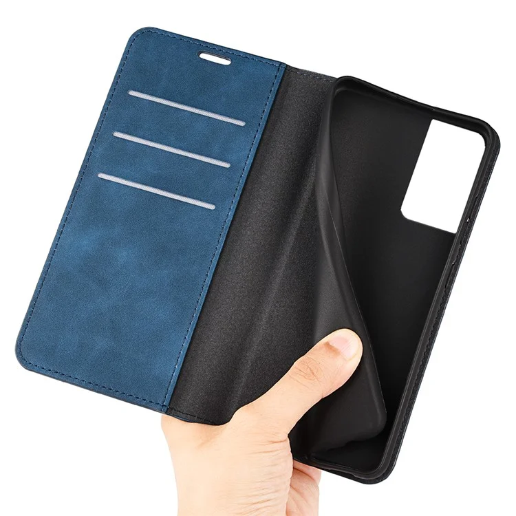 Per TCL 40 SE Skin-touch Leather Phone Case Flip magnetico in pelle Portafoglio Cover per telefono - Blu