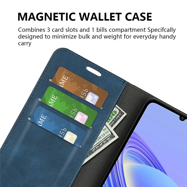 Per TCL 40 SE Skin-touch Leather Phone Case Flip magnetico in pelle Portafoglio Cover per telefono - Blu
